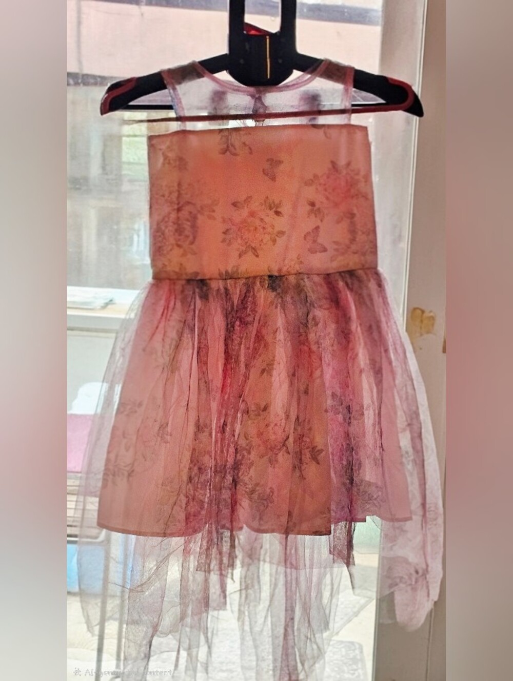Beautiful Zenzi Girls Floral High-Low Tulle DressSize: Girls Medium (M 7-8)